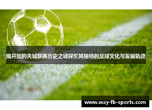 揭开加的夫城联赛历史之谜探索其独特的足球文化与发展轨迹 揭开加的夫城联赛历史之谜探索其独特的足球文化与发展轨迹